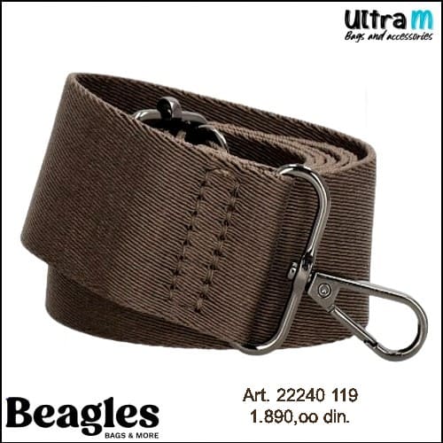 Fashion shoulder strap Beagles Art. 22240 119 Dark taupe 38 mm