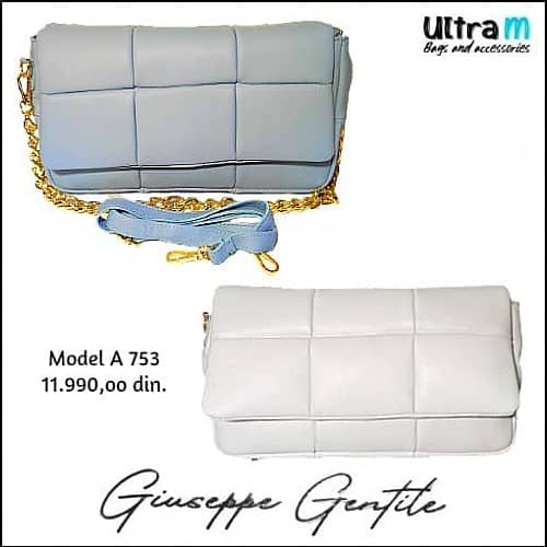 Zenska kožna tašna Giuseppe Gentile Art. A 753 bela i plava