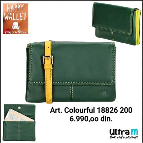 Zenska kožna tašna Happy Wallet Art. 18826 200 Colourful zelena