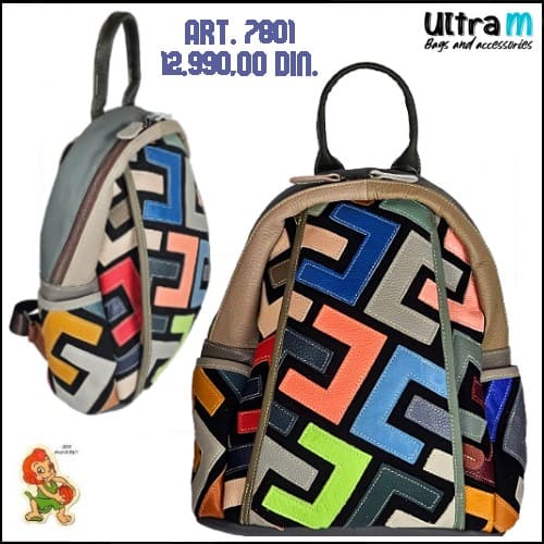 Zenska kožna tašna Sissi bags Art. 7801 195 Ranac multikolor