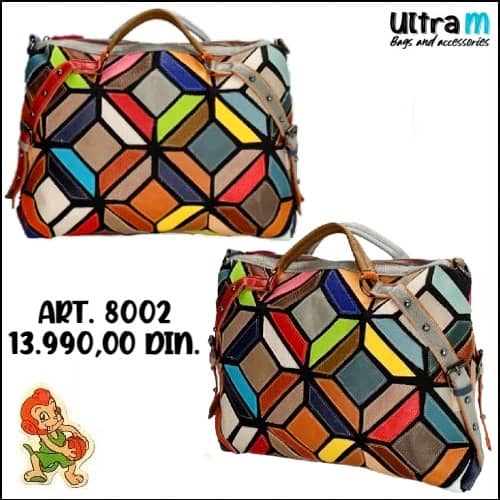 Zenska kožna tašna Sissi bags Art. 8002 195 Multikolor 2 lica unikat