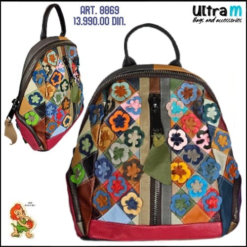 Zenska kožna tašna Sissi bags Art. 8869 195 Ranac multikolor