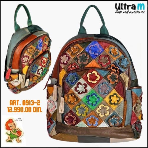 Zenska kožna tašna Sissi bags Art. 8913-2 195 Ranac multikolor