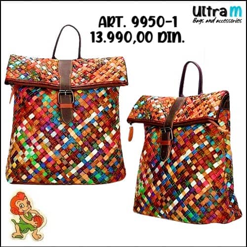 Zenska kožna tašna Sissi bags Art. 9950-1 195 Ranac multikolor
