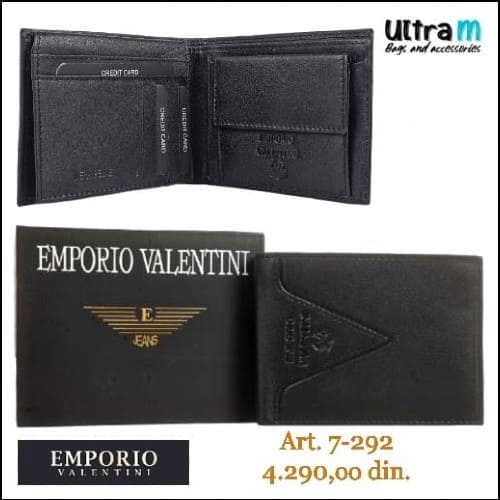 Muški novčanik Emporio Valentini Art. 7-292 Koža crni