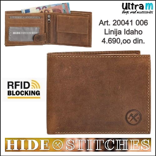 Muški novčanik Hide & Stitches Art. 20041 006 Idaho RFID braon