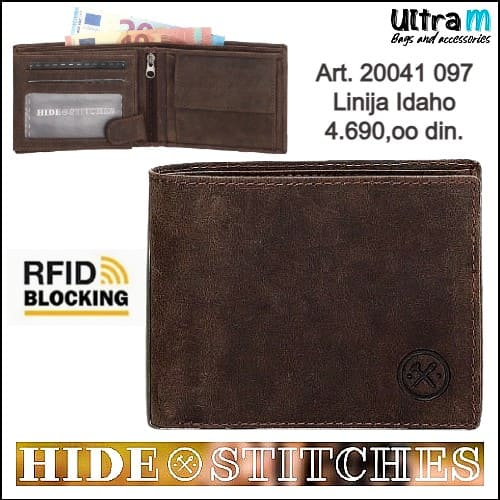 Muški novčanik Hide & Stitches Art. 20041 097 Idaho RFID tamno braon