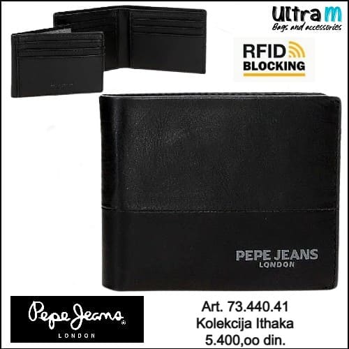 Muški novčanik Pepe Jeans Art. 73.440.41 Ithaka RFID crni