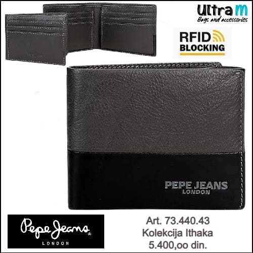 Muški novčanik Pepe Jeans Art. 73.440.43 Ithaka RFID sivi