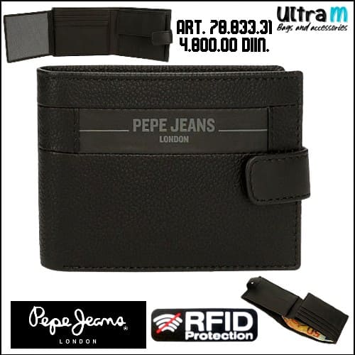 Muški novčanik Pepe Jeans Art. 78.833.31 Checkbox crni