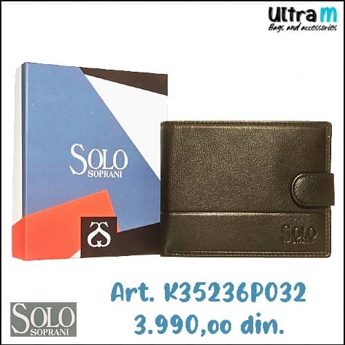 Muški novčanik Solo Soprani Art. K35326P032 Koža crni