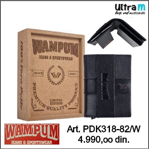 Muški novčanik Wampum Art. PDK318-82W Woody Crni