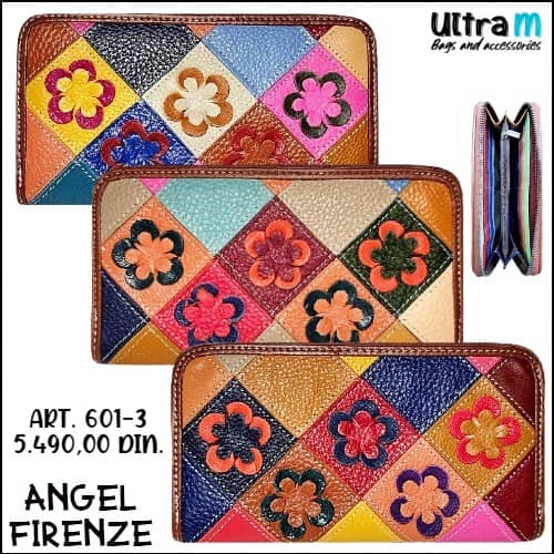 Zenski novčanik Angel Firenze Art. 601-3 Unikat multikolor koža