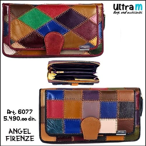 Zenski novčanik Angel Firenze Art. 6077 Multikolor unikat koža