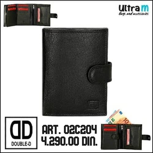 Zenski novčanik Double D Art. 02C204 001 Koža RFID zaštita
