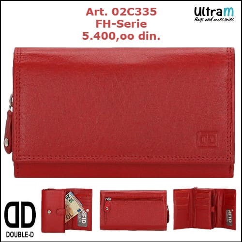 Zenski novčanik Double D Art. 02C335 017 FH-Serie RFID kožni crveni
