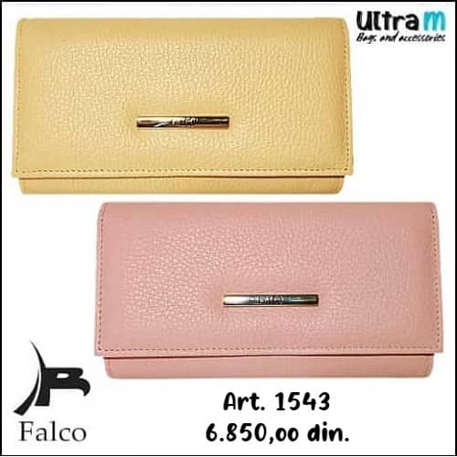 Zenski novčanik Falco House Art. 1543 Koža bež i roze