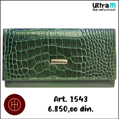 Zenski novčanik Falco House Art. 1543 Koža zeleni kroko