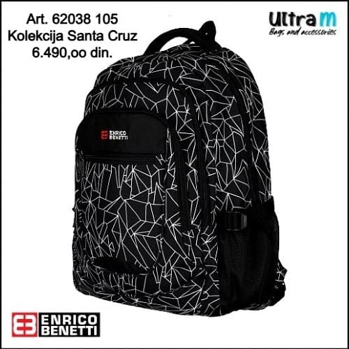 Ranac Enrico Benetti Art. 62038 105 Santa Cruz laptop 17'' black-white