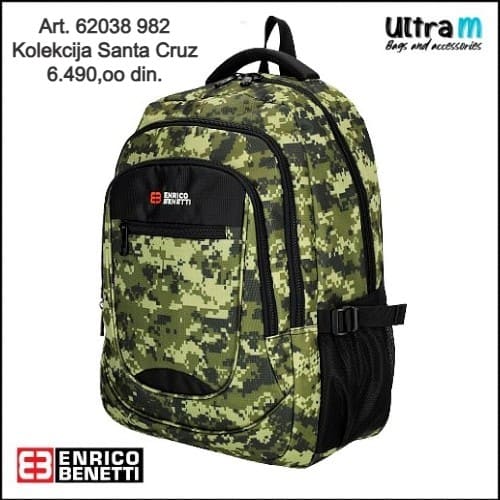 Ranac Enrico Benetti Art. 62038 982 Santa Cruz laptop 17'' green camouflage
