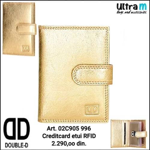 Creditcard etui Double D Art. 02C905 996 RFID Zlatni