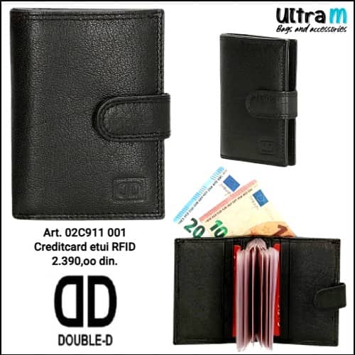 Creditcard etui Double D Art. 02C911 001 RFID Crni
