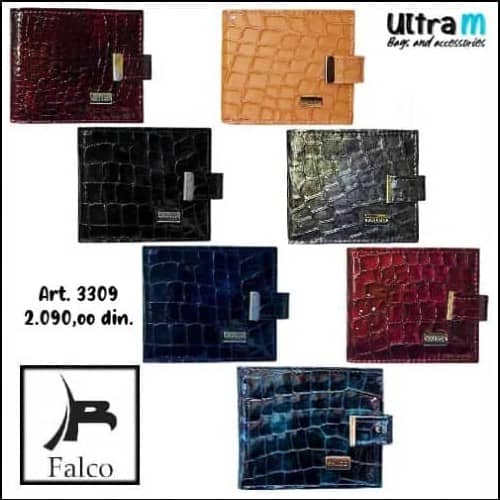 Folder za kartice Falco House Art. 3309 Koža kroko lak