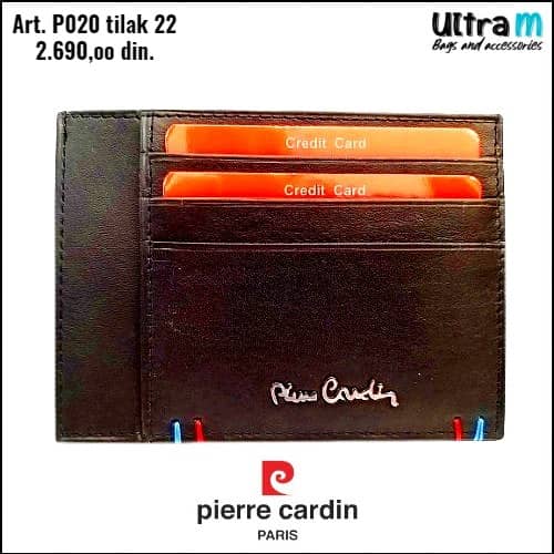 Folder za kartice Pierre Cardin P020 tilak 22 Crni koža