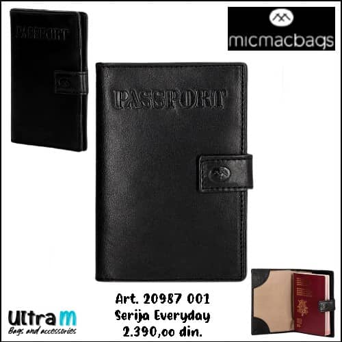 Omot za pasoš Micmacbags Art. 20987 001 Evreyday koža crni
