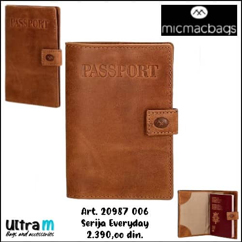 Omot za pasoš Micmacbags Art. 20987 006 Evreyday koža camel