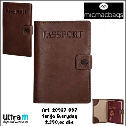 Omot za pasoš Micmacbags Art. 20987 097 Evreyday koža braon