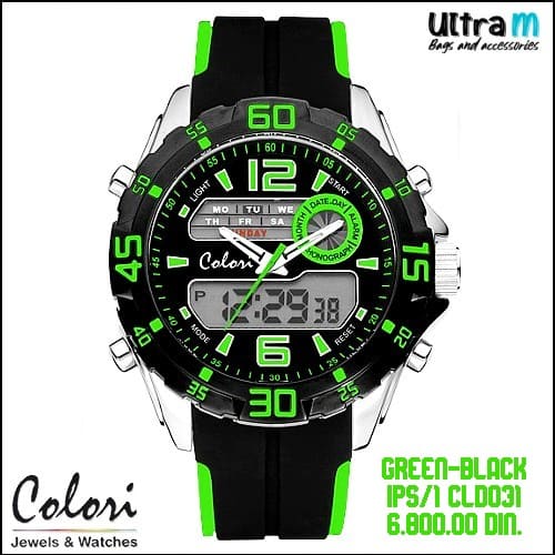 Muški ručni sat COLORI Art. Green-Black Chrono CLD031
