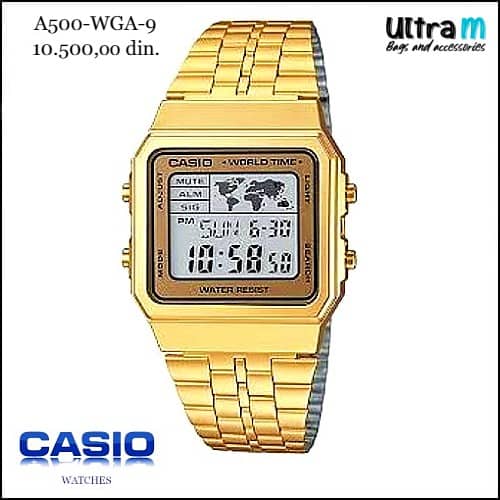 Muški ručni sat Casio A500WGA-9 Digitalni Vintage