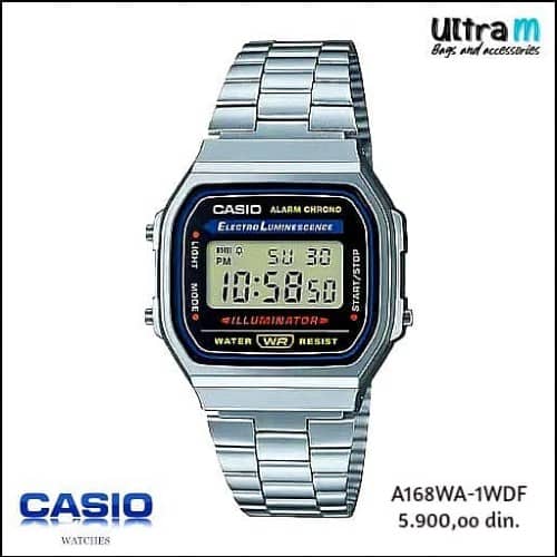 Muški ručni sat Casio Art. A168WA-1WDF Digitalni Vintage
