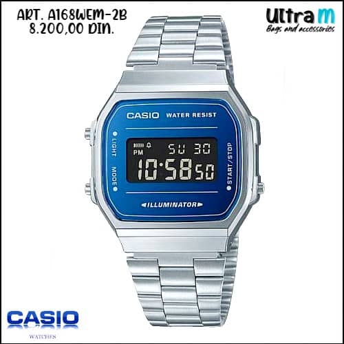 Muški ručni sat Casio Art. A168WEM-2B Digitalni