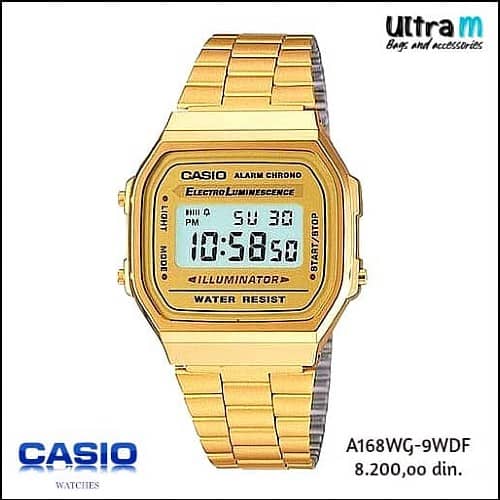 Muški ručni sat Casio Art. A168WG-9WDF Digitalni Vintage