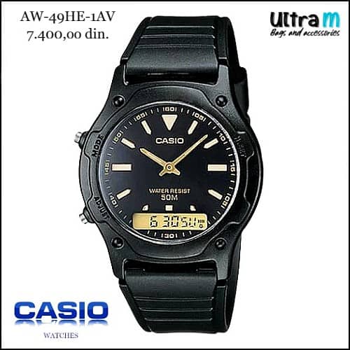 Muški ručni sat Casio Art. AW-49HE-1AV Digitalni Vintage