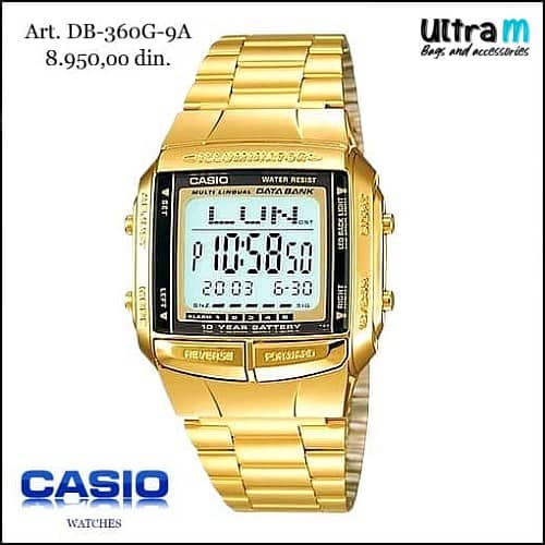 Muški ručni sat Casio Art. DB-360G-9A Digitalni Vintage