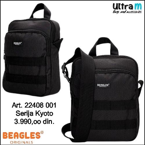 Muška torbica Beagles Originals Art. 22408 001 Kyoto crna