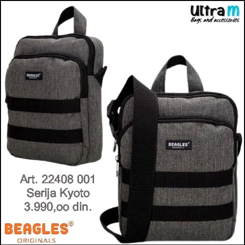 Muška torbica Beagles Originals Art. 22408 012 Kyoto siva