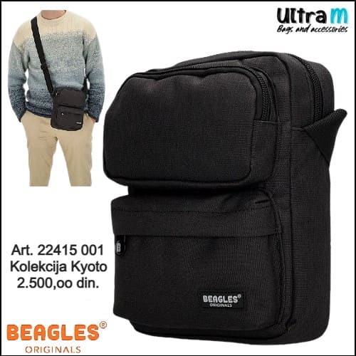 Muška torbica Beagles Originals Art. 22415 001 Kyoto crna