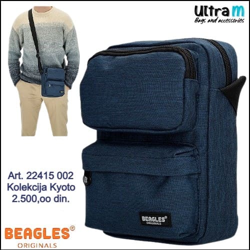 Muška torbica Beagles Originals Art. 22415 002 Kyoto plava