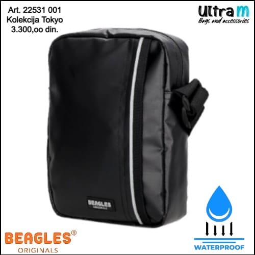 Muška torbica Beagles Originals Art. 22531 001 Tokyo vodootporna crna