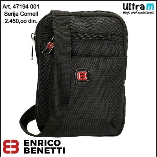 Muška torbica Enrico Benetti Art. 47194 001 Cornell crna