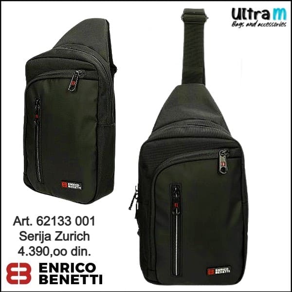 Muška torbica Enrico Benetti Art. 62133 001 Zurich crossbody crna