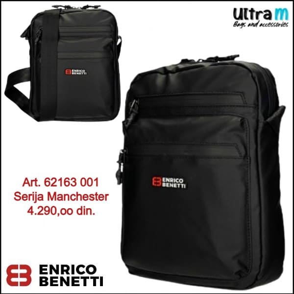 Muška torbica Enrico Benetti Art. 62163 001 Manchester crna