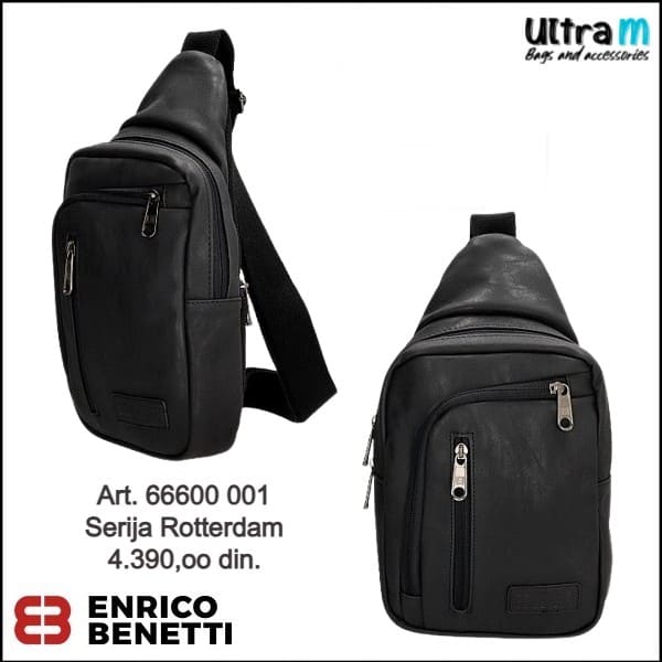 Muška torbica Enrico Benetti Art. 66600 001 Rotterdam crna
