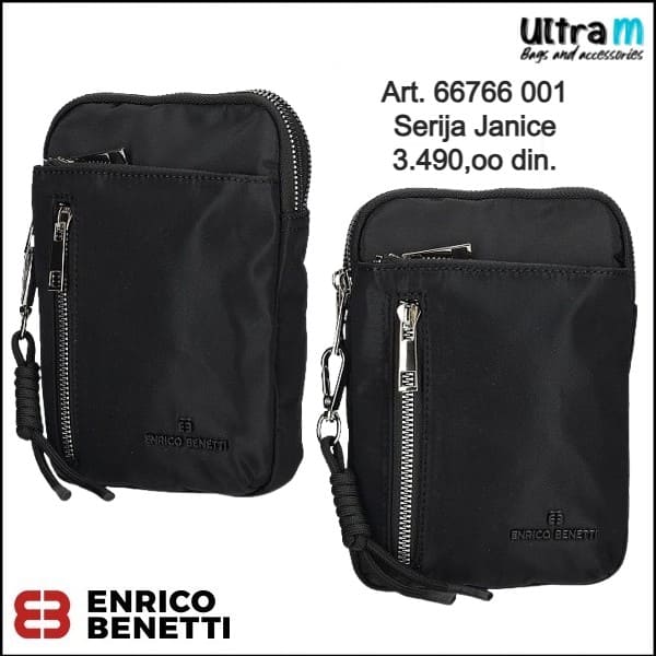 Muška torbica Enrico Benetti Art. 66766 001 Janice crna