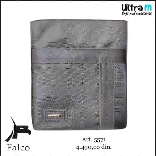 Muška torbica Falco House 5571 Koža-platno siva