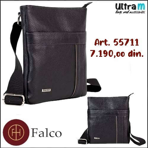 Muška torbica Falco House Art. 55711-10 Koža crna
